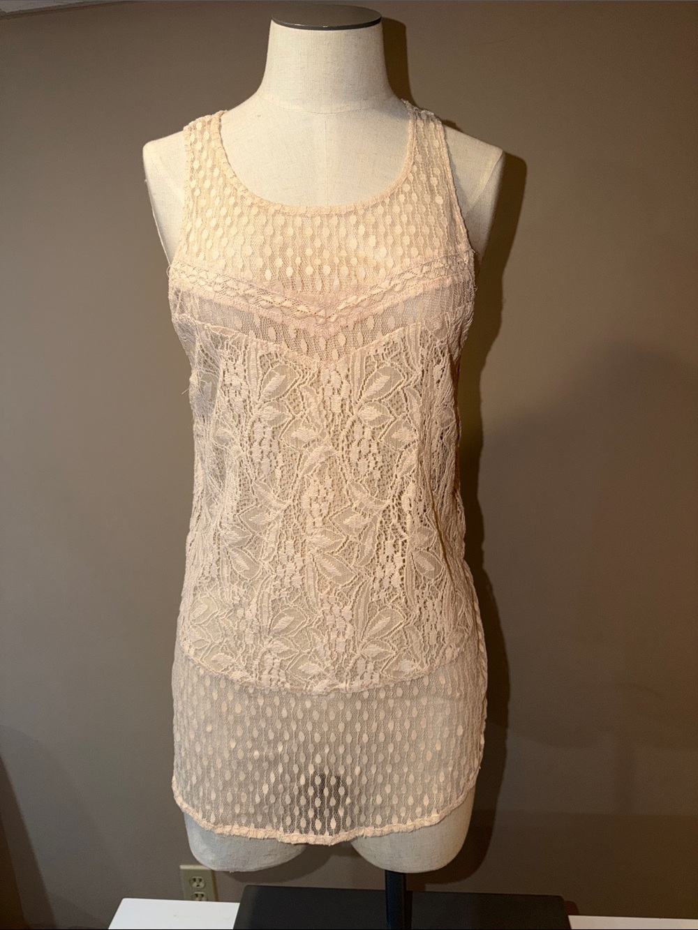 Shyanne Cream Lace Overlay Tank Top